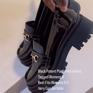 Women’s Platform Loafers w/ Silver Hardware.